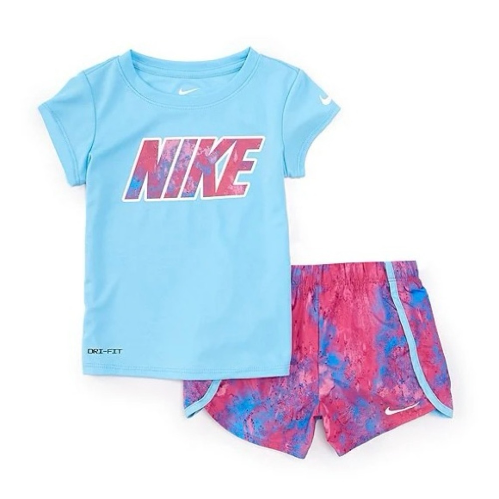 NWOT Nike Dri Fit Watercolor Outfit Set